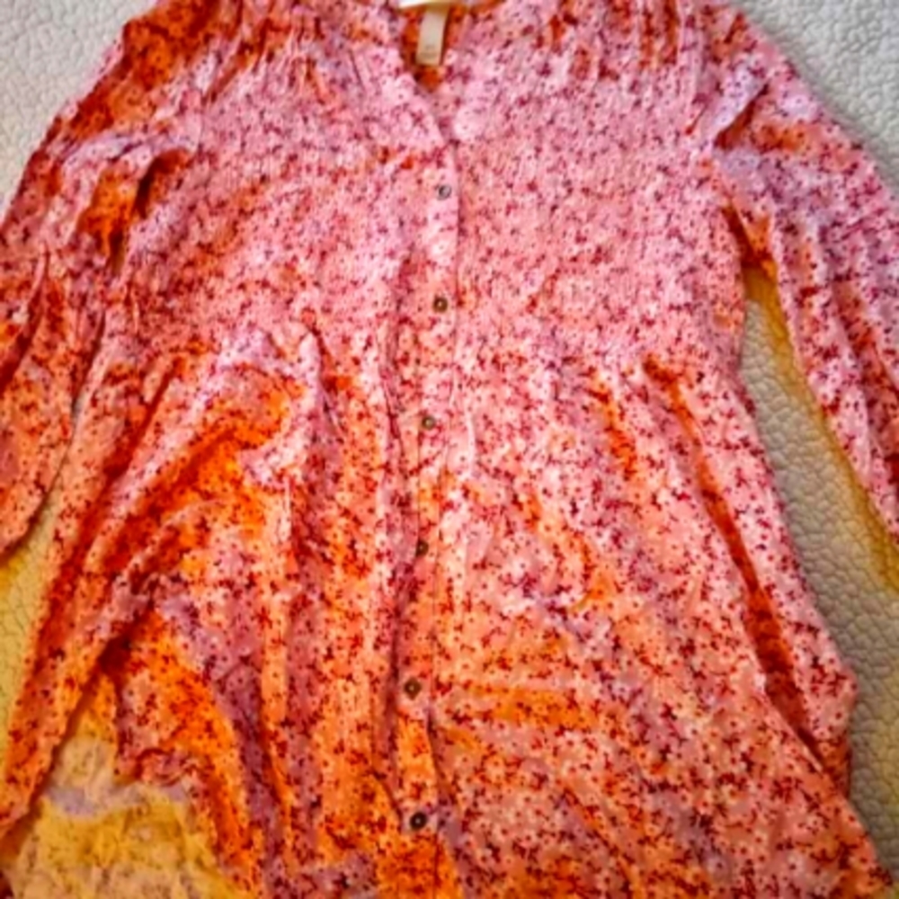 Pink floral blouse
